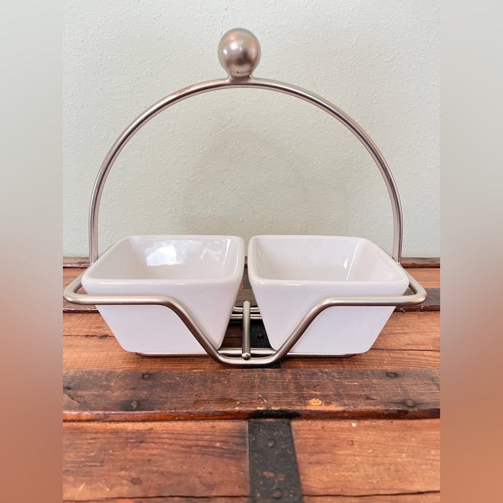 Pampered Chef Small caddy with 2 Bowl #1946 Simple Additions without a box EC